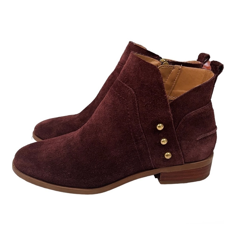 Franco Sarto Burgundy Suede Ankle Boots